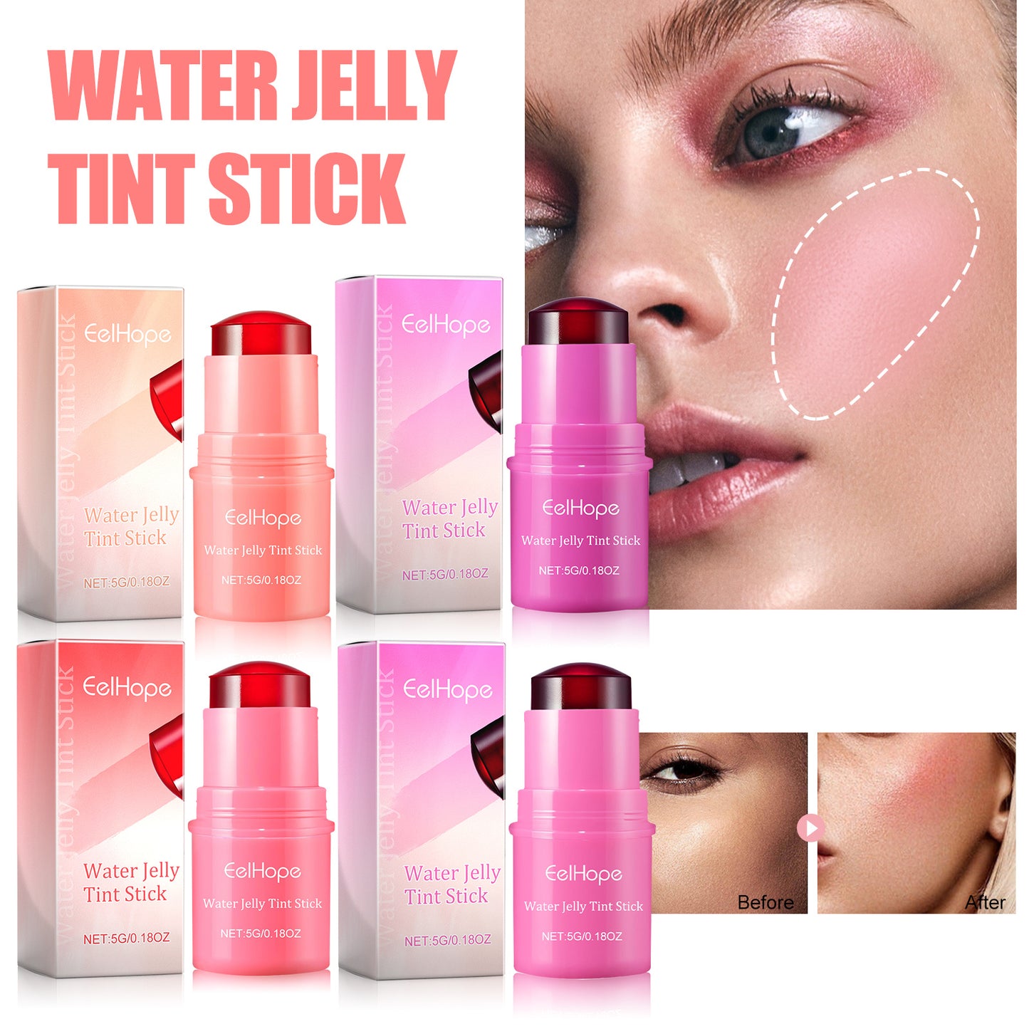 Powder Blusher Lip Gloss Stick