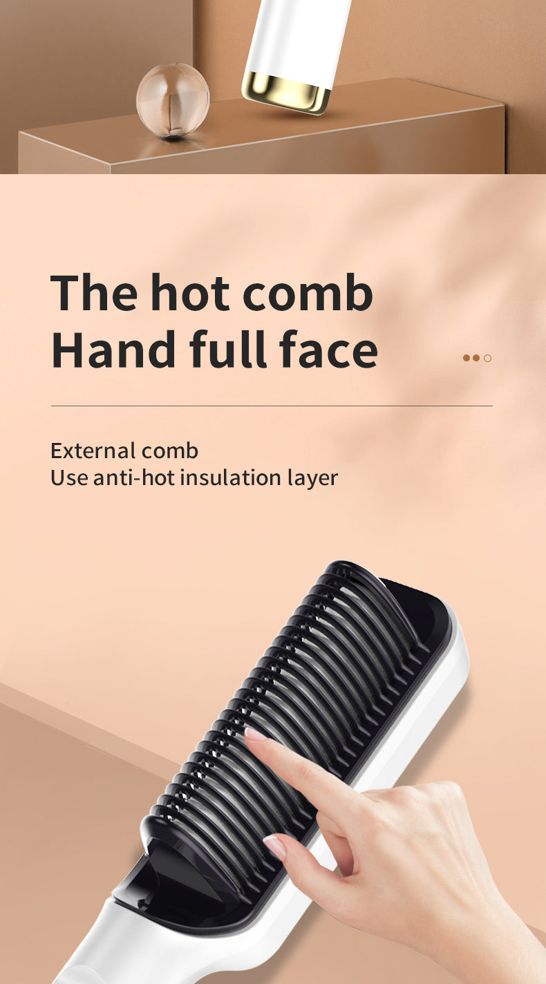 Electric Hot Comb Multifunctional Straight Hair Straightener Comb Negative Ion Anti-Scalding Styling Tool Straightening Brush
