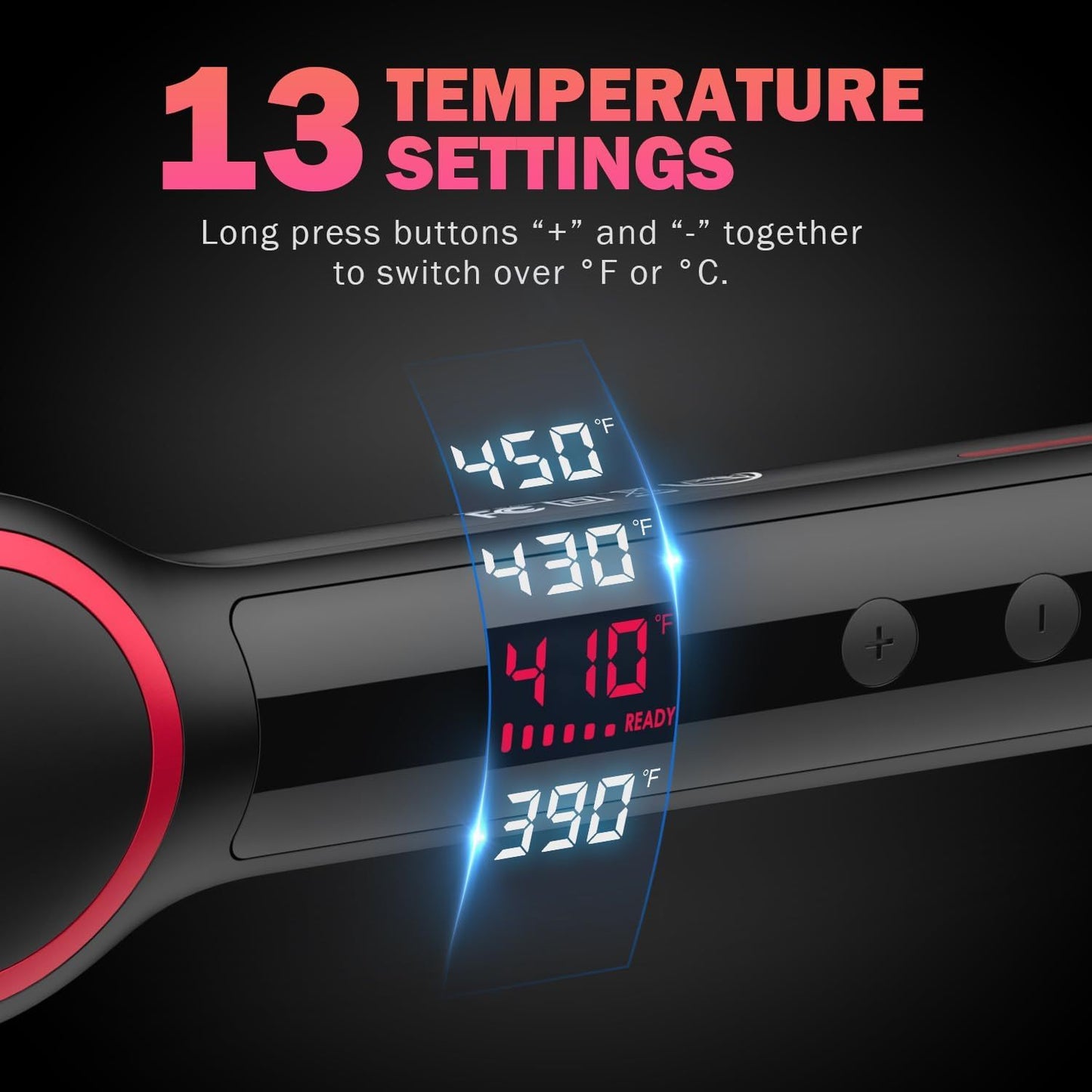 Hair Straightener Brush, One-Step Straightening Brush With 50M Negative Ions, 13 Temp Settings & LED Display, Dual Voltage, Straightening Comb With Anti-Scald Design, Gifts For Women Adjustable Comfort
